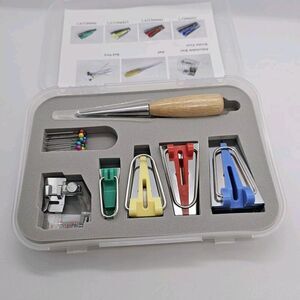 7pc Bias Tape Binder Maker Set Case Sewing Notion ,Quilting, 1",3/4", 1/2", 1/4"